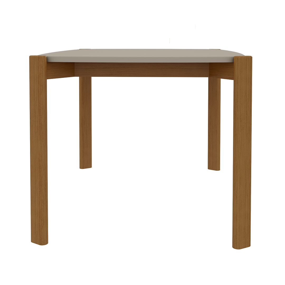 Manhattan Comfort Gales 47" Rectangular Gloss Greige Dining Table With Solid Wooden Legs