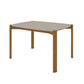 Manhattan Comfort Gales 47" Rectangular Gloss Greige Dining Table With Solid Wooden Legs