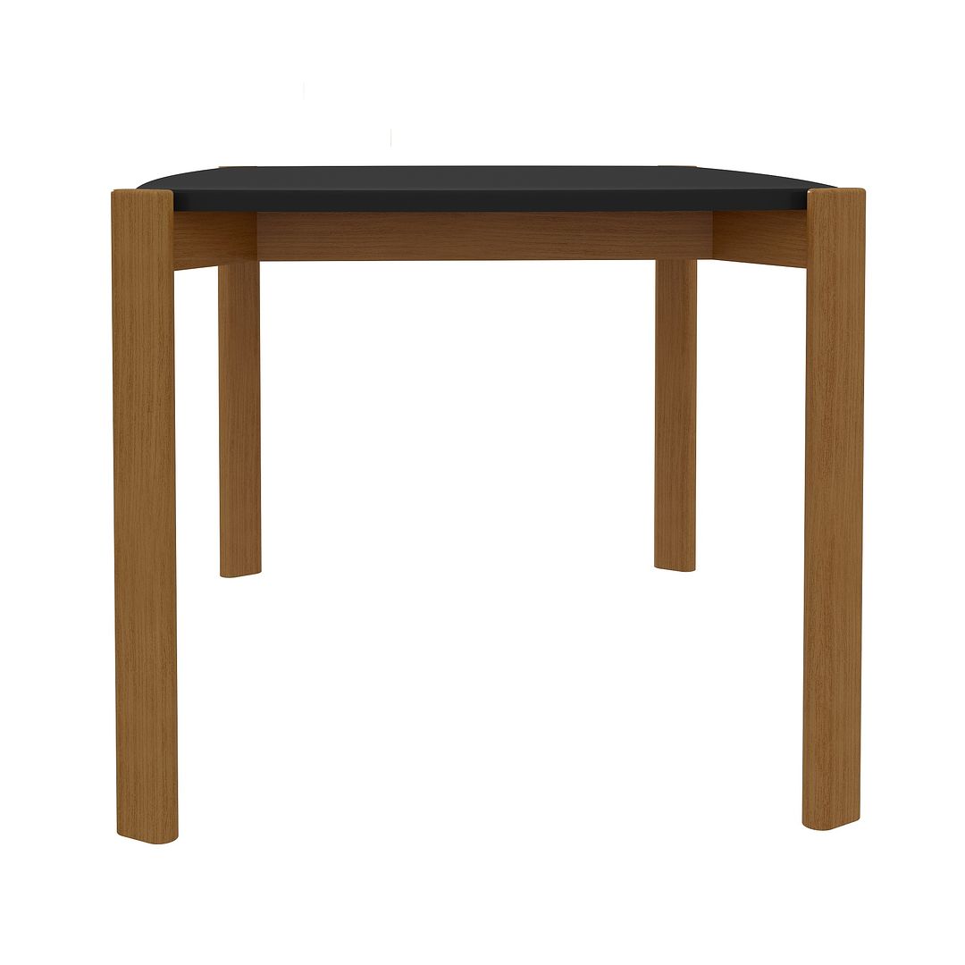 Manhattan Comfort Gales 47" Rectangular Matte Black Dining Table With Solid Wooden Legs