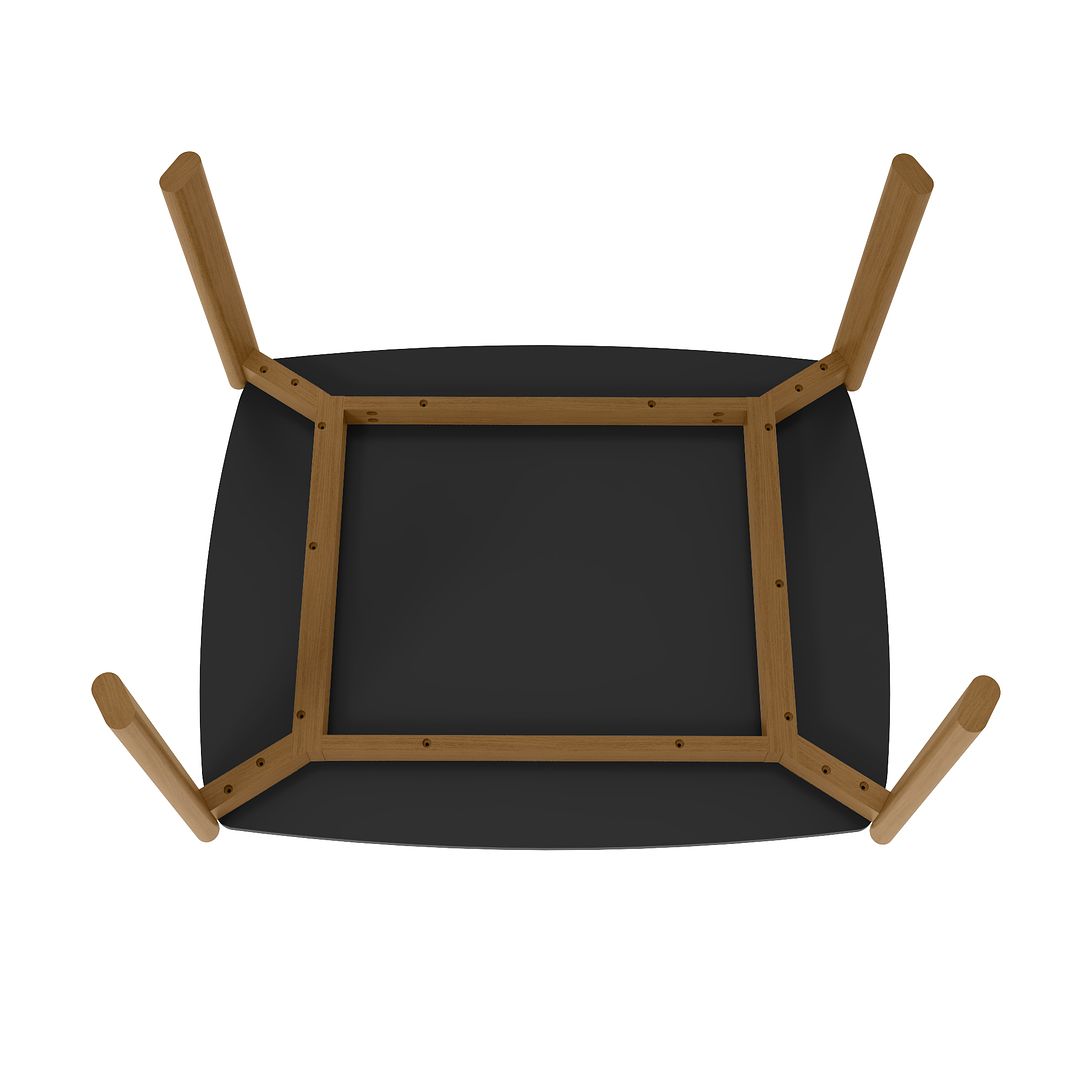 Manhattan Comfort Gales 47" Rectangular Matte Black Dining Table With Solid Wooden Legs