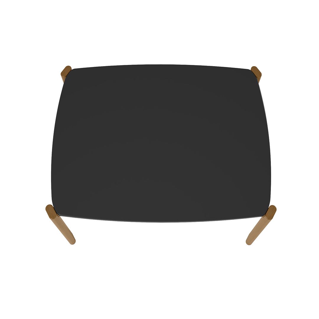 Manhattan Comfort Gales 47" Rectangular Matte Black Dining Table With Solid Wooden Legs