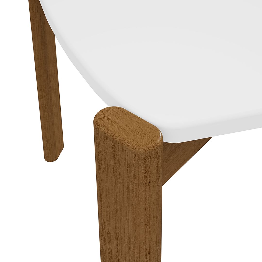 Manhattan Comfort Gales 47" Rectangular Matte White Dining Table With Solid Wooden Legs