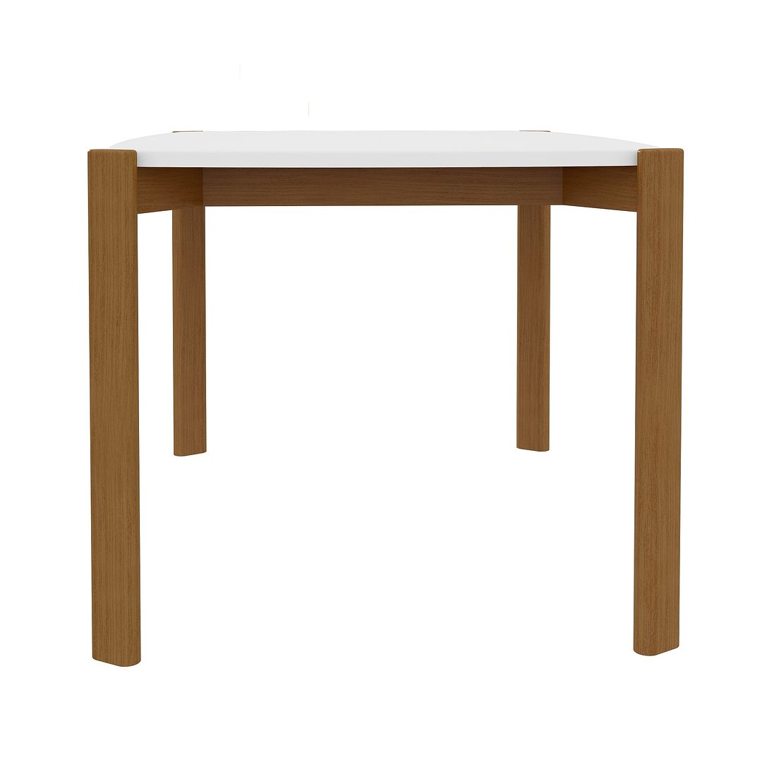 Manhattan Comfort Gales 47" Rectangular Matte White Dining Table With Solid Wooden Legs