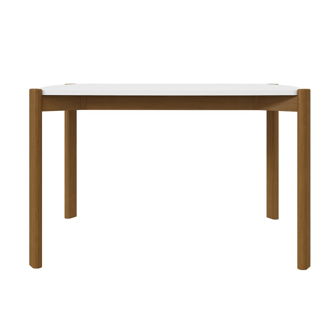 Manhattan Comfort Gales 47" Rectangular Matte White Dining Table With Solid Wooden Legs