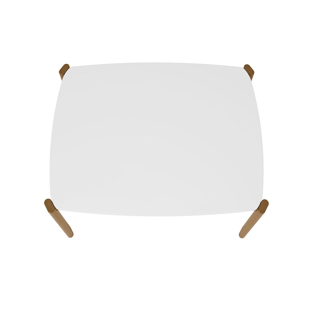Manhattan Comfort Gales 47" Rectangular Matte White Dining Table With Solid Wooden Legs
