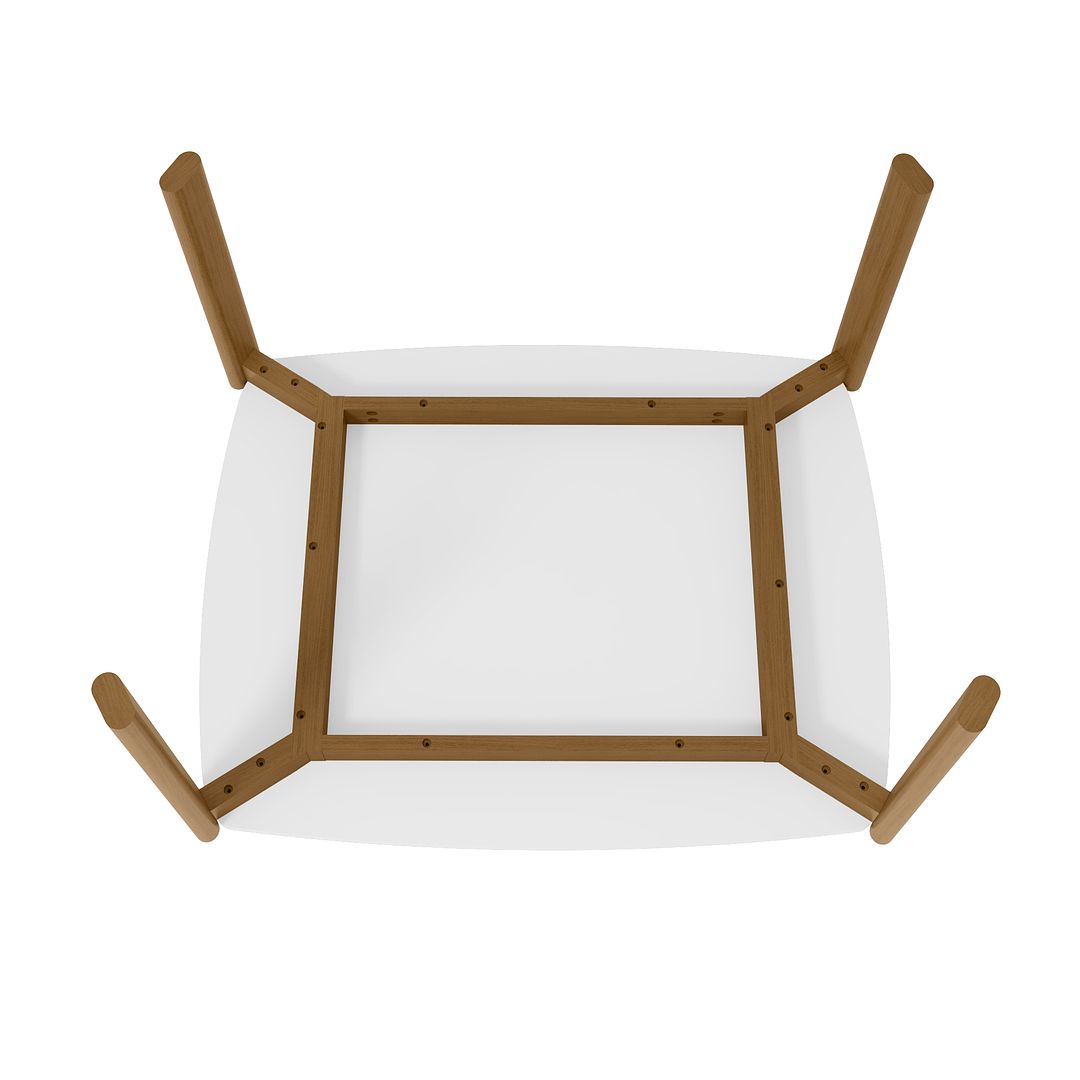 Manhattan Comfort Gales 47" Rectangular Matte White Dining Table With Solid Wooden Legs