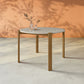 Manhattan Comfort Gales 47" Round Gloss Greige Dining Table With Solid Wooden Legs