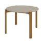 Manhattan Comfort Gales 47" Round Gloss Greige Dining Table With Solid Wooden Legs