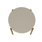 Manhattan Comfort Gales 47" Round Gloss Greige Dining Table With Solid Wooden Legs