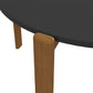 Manhattan Comfort Gales 47" Round Matte Black Dining Table With Solid Wooden Legs