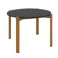 Manhattan Comfort Gales 47" Round Matte Black Dining Table With Solid Wooden Legs