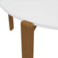 Manhattan Comfort Gales 47" Round Matte White Dining Table With Solid Wooden Legs