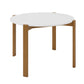 Manhattan Comfort Gales 47" Round Matte White Dining Table With Solid Wooden Legs
