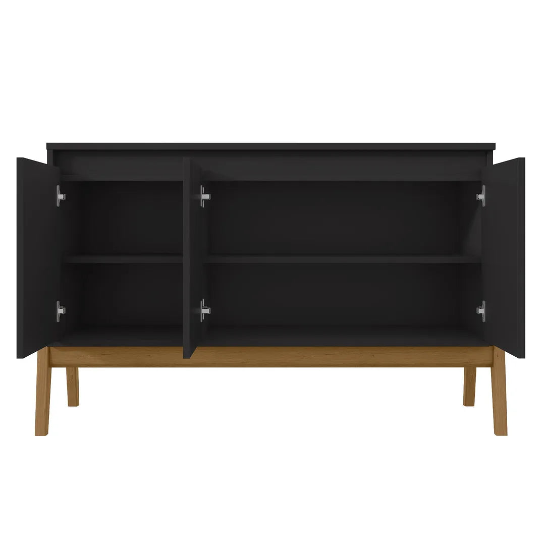 Manhattan Comfort Gales 49" Mid-Century Modern Sideboard In Black