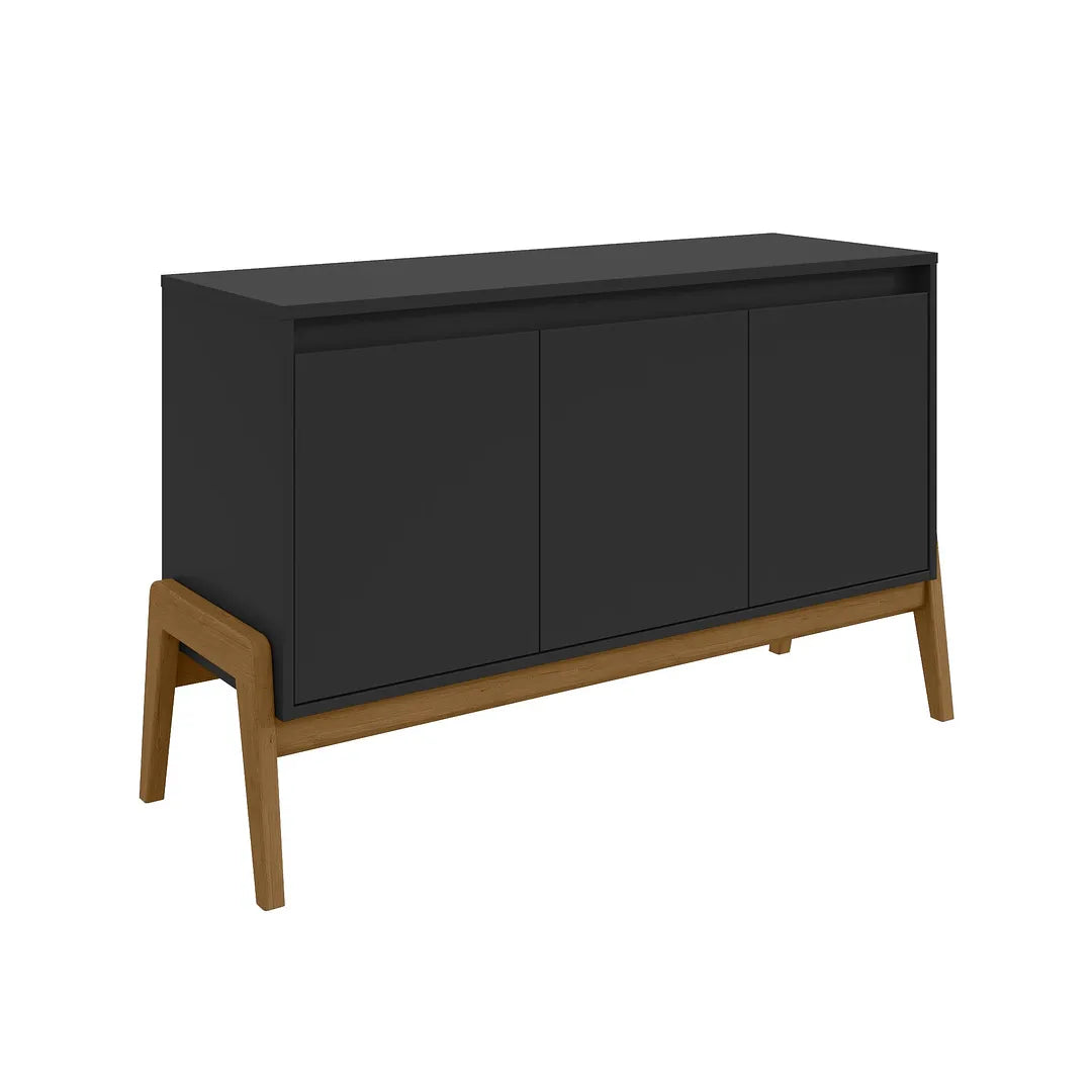 Manhattan Comfort Gales 49" Mid-Century Modern Sideboard In Black