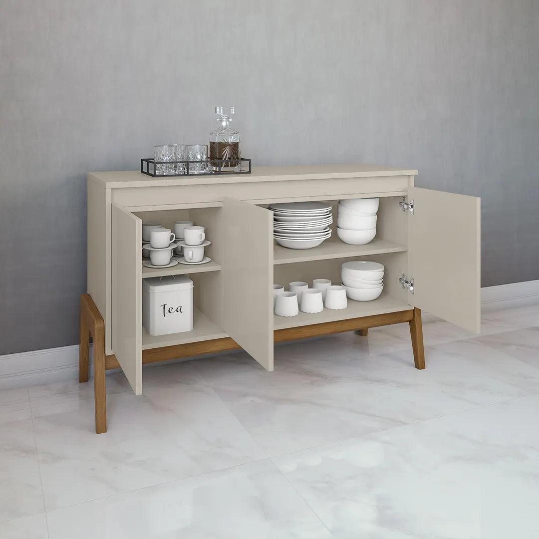 Manhattan Comfort Gales 49" Mid-Century Modern Sideboard In Off-White