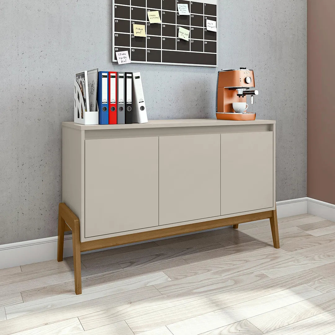 Manhattan Comfort Gales 49" Mid-Century Modern Sideboard In Off-White