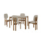 Manhattan Comfort Gales 5-Piece Greige Dining Set With 1 Small Rectangular Dining Table & 4 Chairs