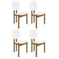 Manhattan Comfort Gales 5-Piece White Dining Set With 1 Small Rectangular Dining Table & 4 Chairs