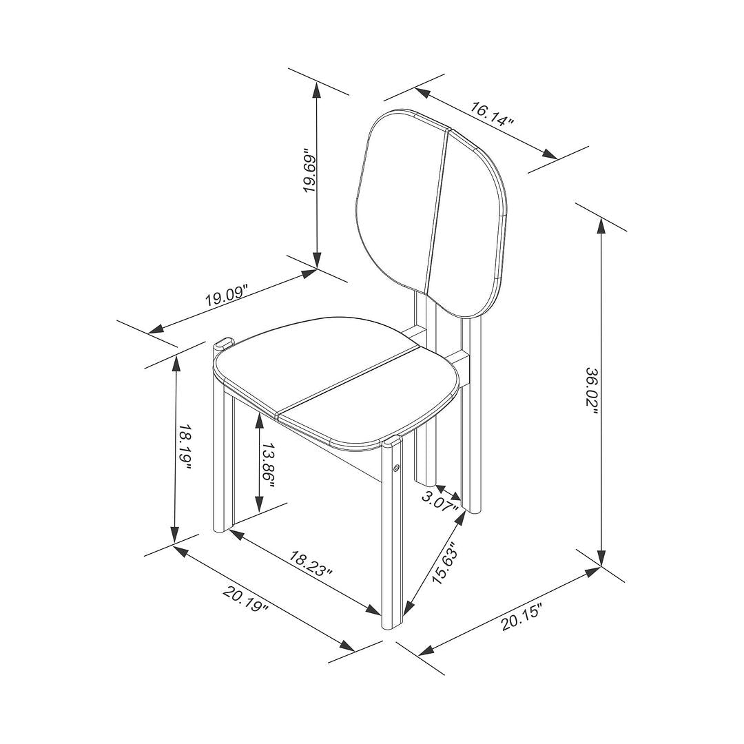 Manhattan Comfort Gales 5-Piece White Dining Set With 1 Small Rectangular Dining Table & 4 Chairs