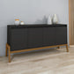 Manhattan Comfort Gales 63" Mid-Century Modern Sideboard In Black
