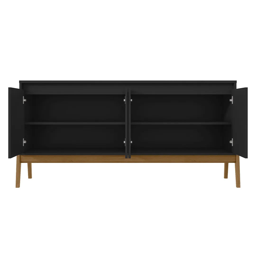 Manhattan Comfort Gales 63" Mid-Century Modern Sideboard In Black
