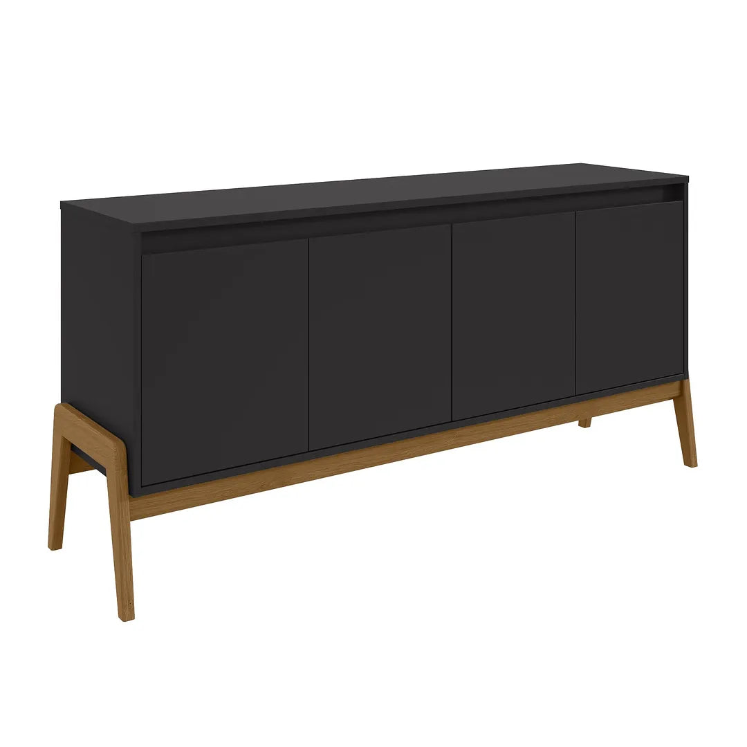 Manhattan Comfort Gales 63" Mid-Century Modern Sideboard In Black
