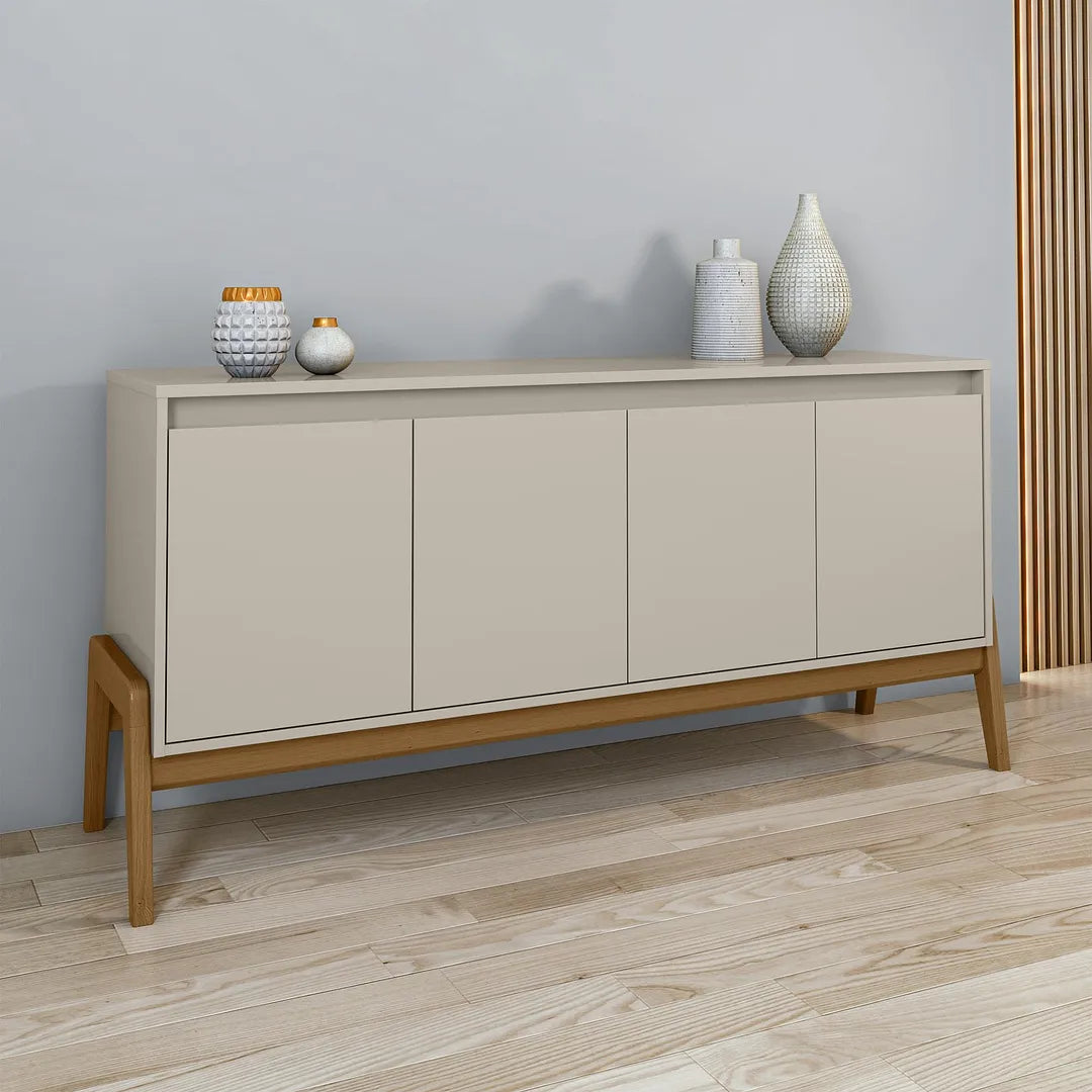 Manhattan Comfort Gales 63" Mid-Century Modern Sideboard In Off-White