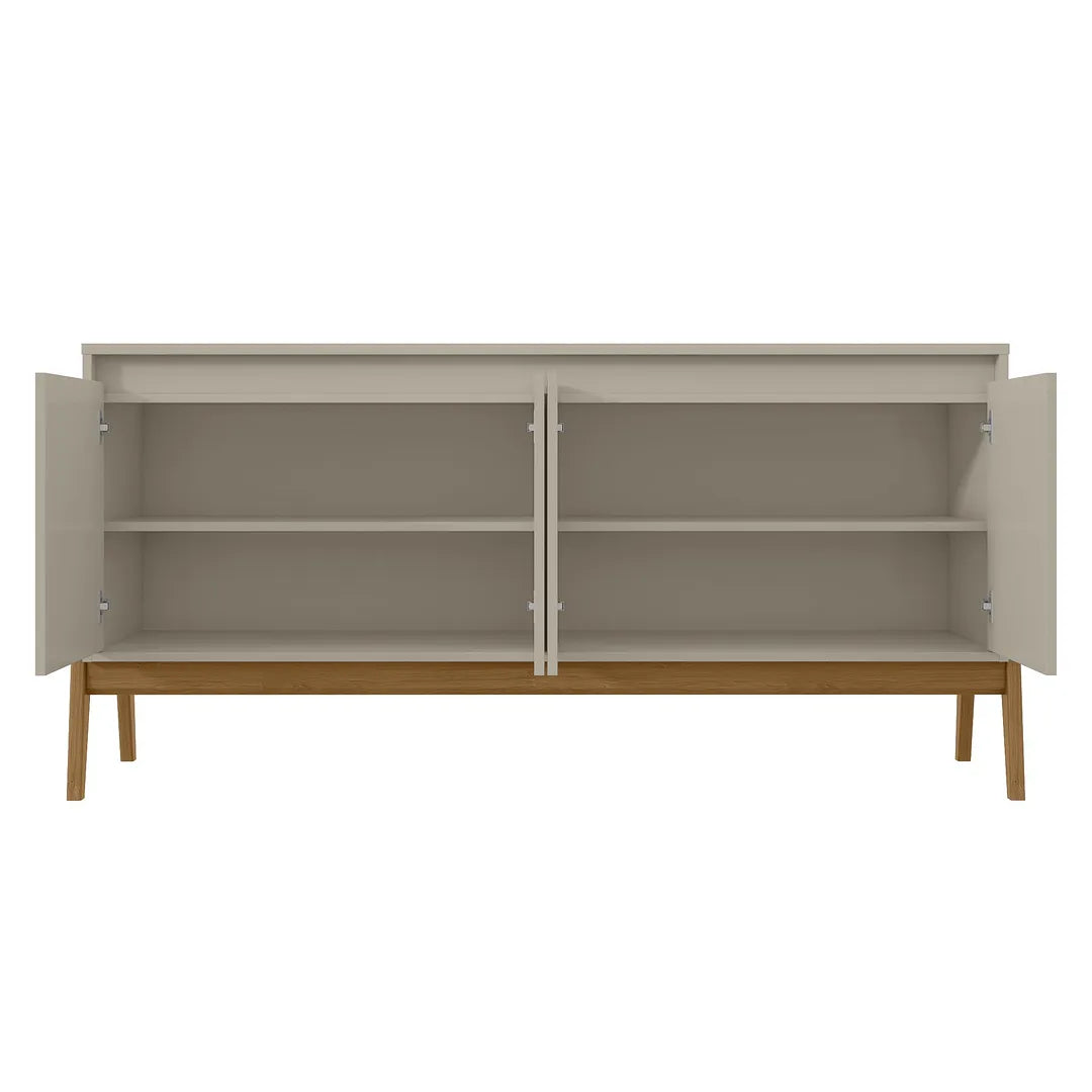 Manhattan Comfort Gales 63" Mid-Century Modern Sideboard In Off-White