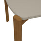 Manhattan Comfort Gales 71" Rectangular Gloss Greige Dining Table With Solid Wooden Legs