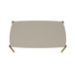 Manhattan Comfort Gales 71" Rectangular Gloss Greige Dining Table With Solid Wooden Legs