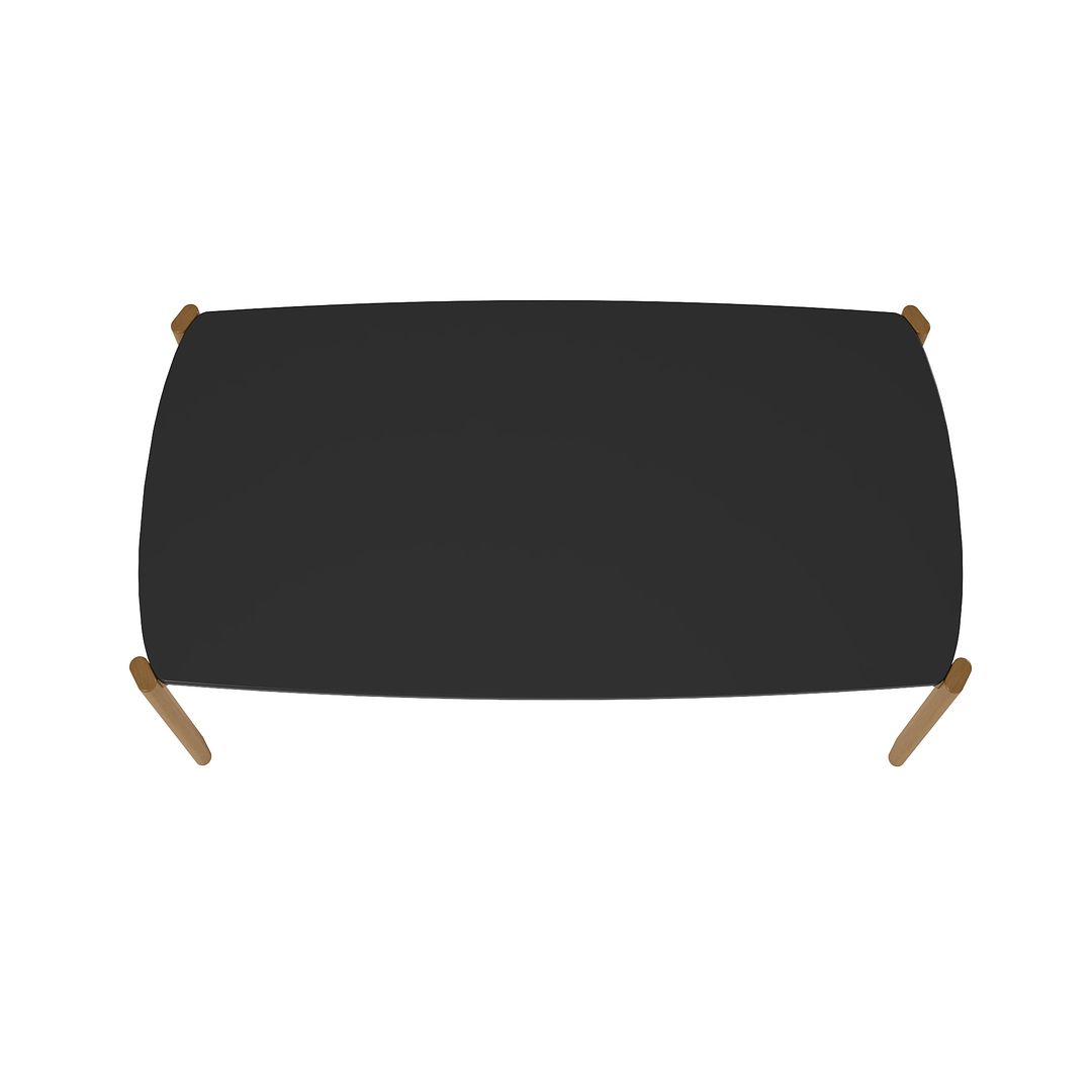 Manhattan Comfort Gales 71" Rectangular Matte Black Dining Table With Solid Wooden Legs
