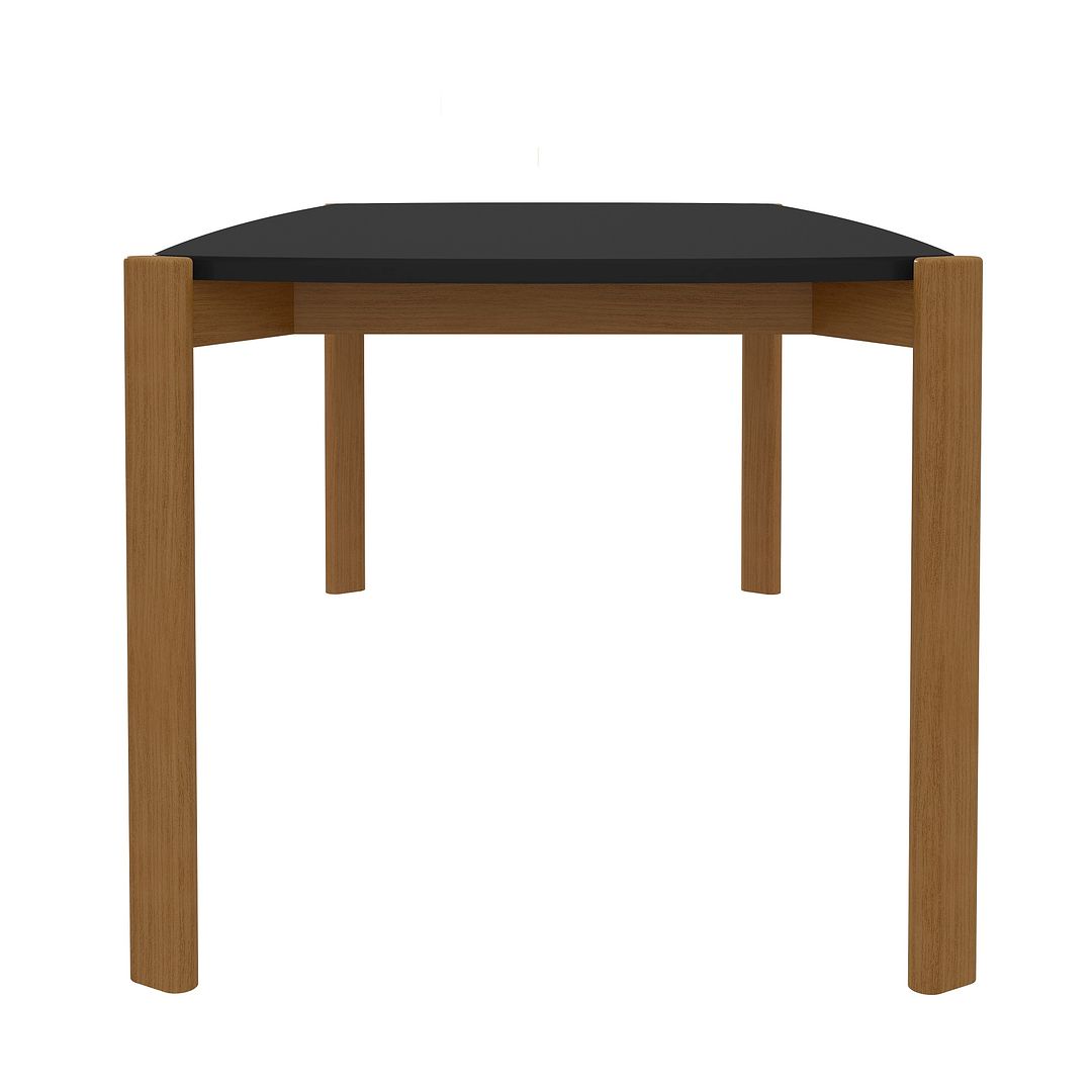 Manhattan Comfort Gales 71" Rectangular Matte Black Dining Table With Solid Wooden Legs