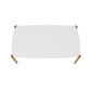 Manhattan Comfort Gales 71" Rectangular Matte White Dining Table With Solid Wooden Legs