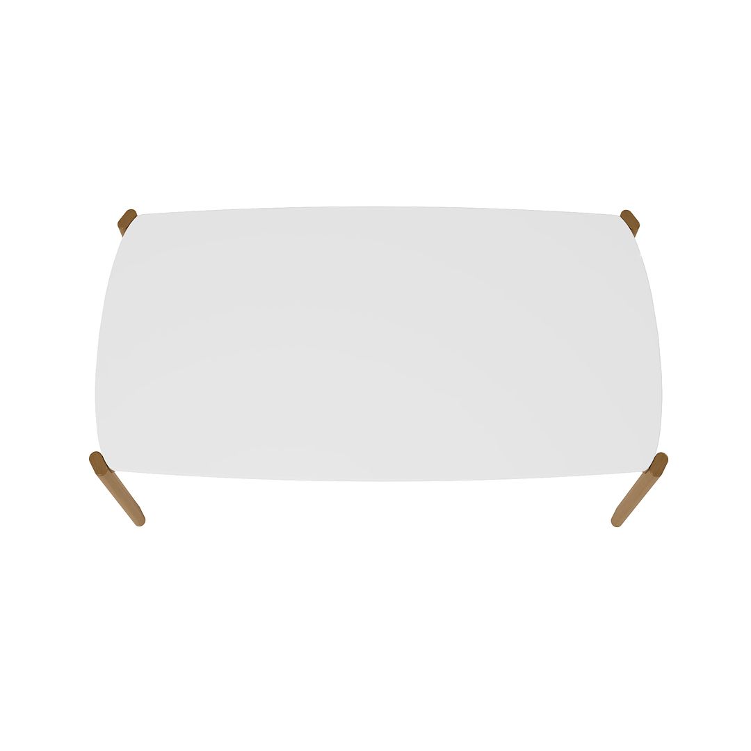 Manhattan Comfort Gales 71" Rectangular Matte White Dining Table With Solid Wooden Legs