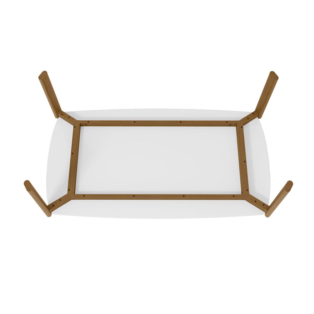 Manhattan Comfort Gales 71" Rectangular Matte White Dining Table With Solid Wooden Legs