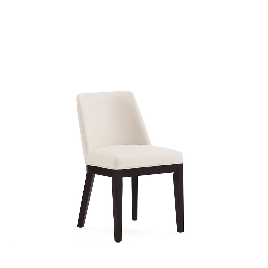 Manhattan Comfort Gansevoort Modern Faux Leather Cream Dining Chair In A Set Of 2