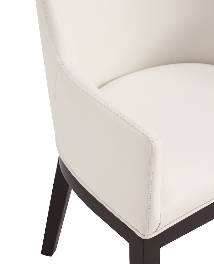 Manhattan Comfort Gansevoort Modern Faux Leather Cream Dining Chair In A Set Of 2