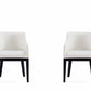 Manhattan Comfort Gansevoort Modern Faux Leather Cream Dining Chair In A Set Of 2