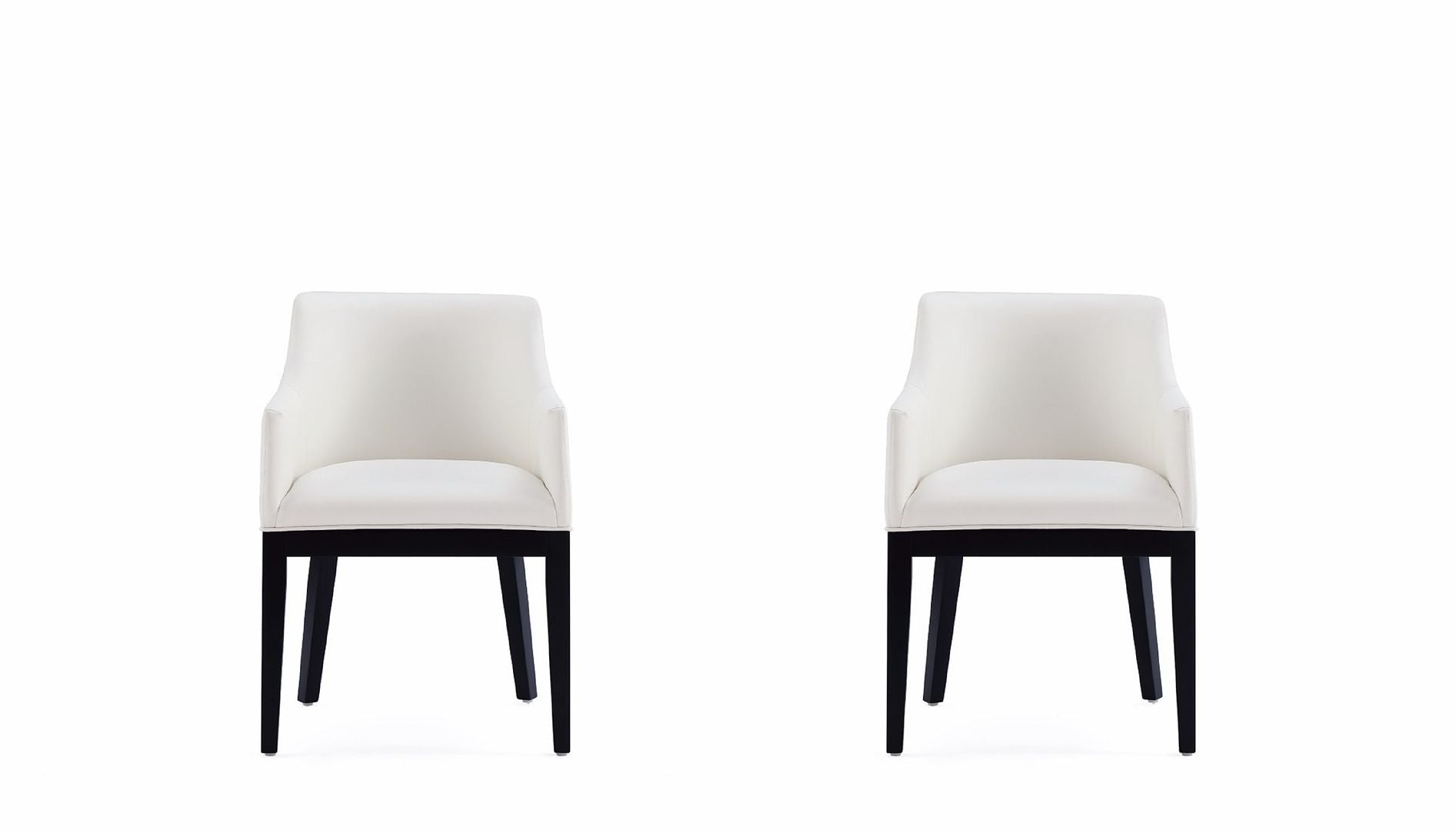 Manhattan Comfort Gansevoort Modern Faux Leather Cream Dining Chair In A Set Of 2