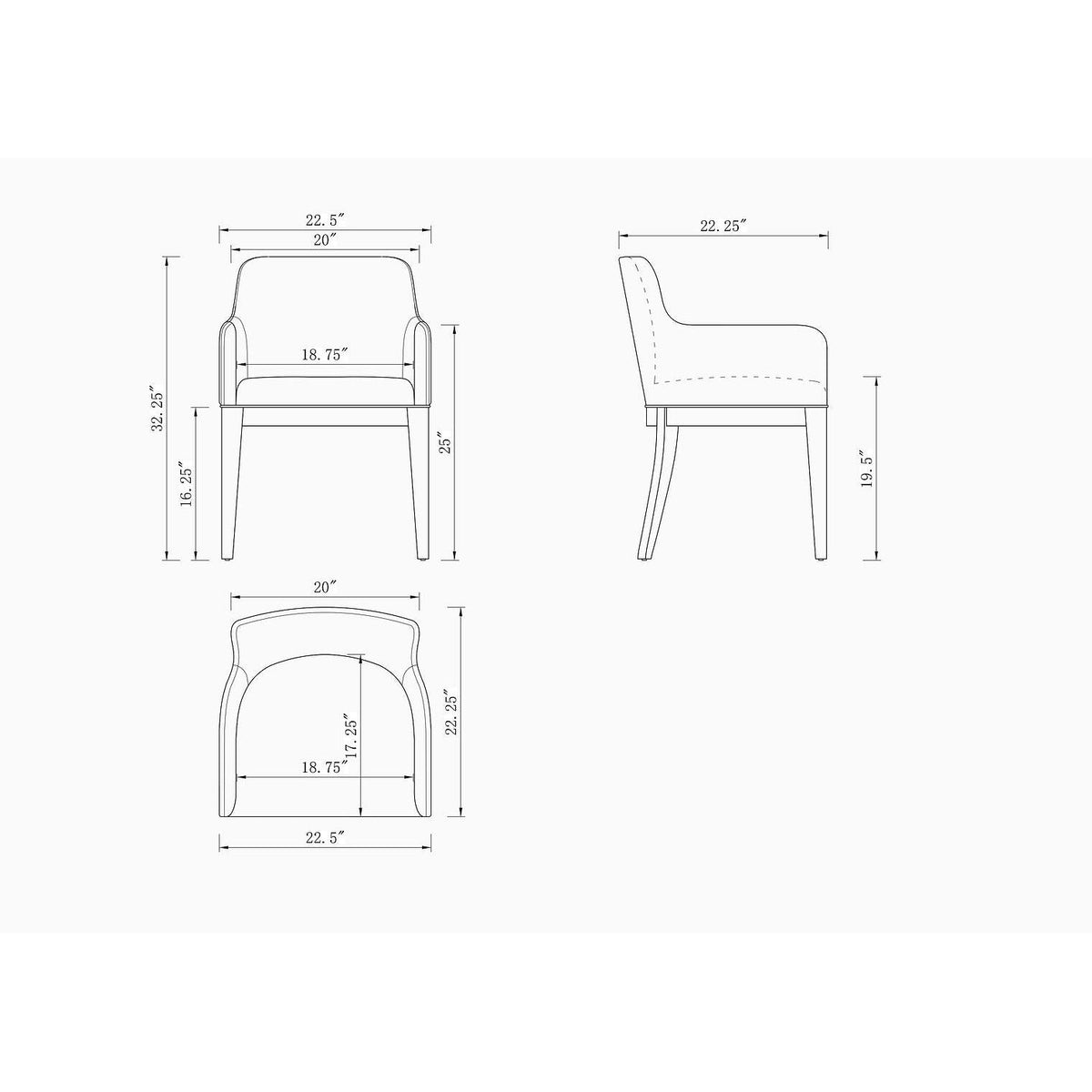 Manhattan Comfort Gansevoort Modern Faux Leather Dining Armchair In Cream