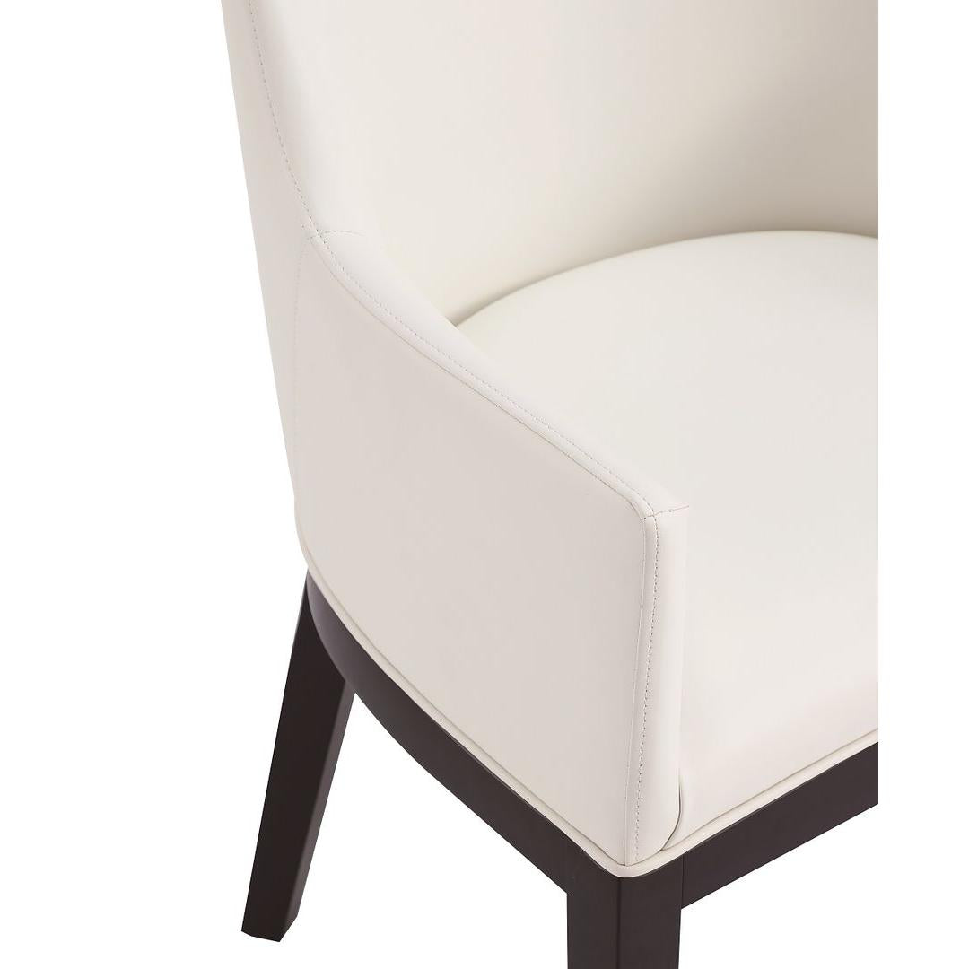 Manhattan Comfort Gansevoort Modern Faux Leather Dining Armchair In Cream