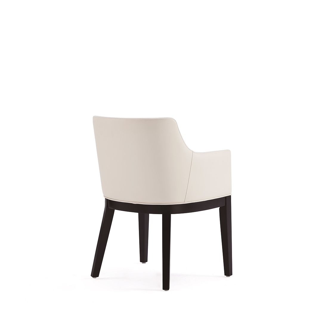 Manhattan Comfort Gansevoort Modern Faux Leather Dining Armchair In Cream