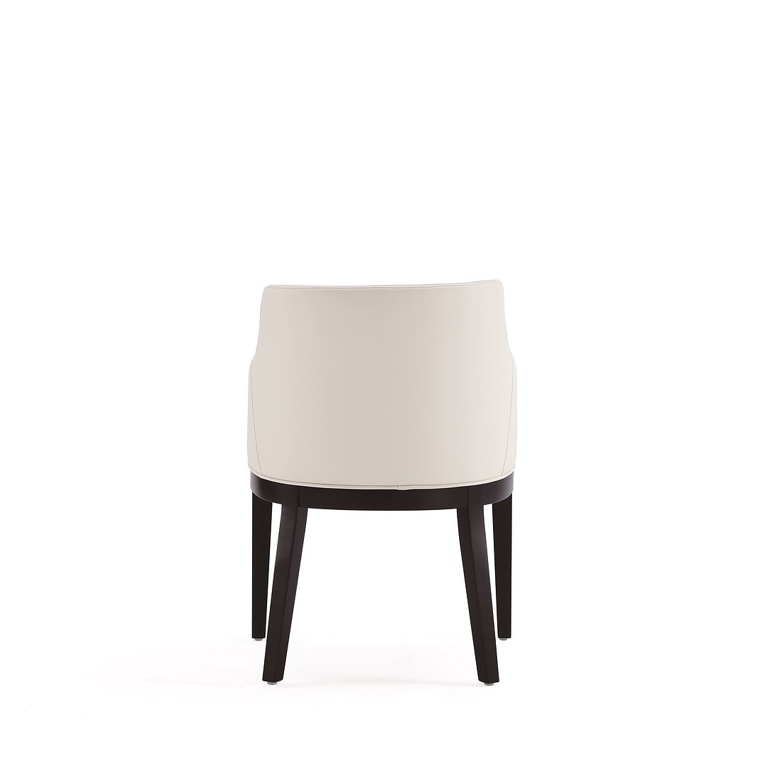 Manhattan Comfort Gansevoort Modern Faux Leather Dining Armchair In Cream