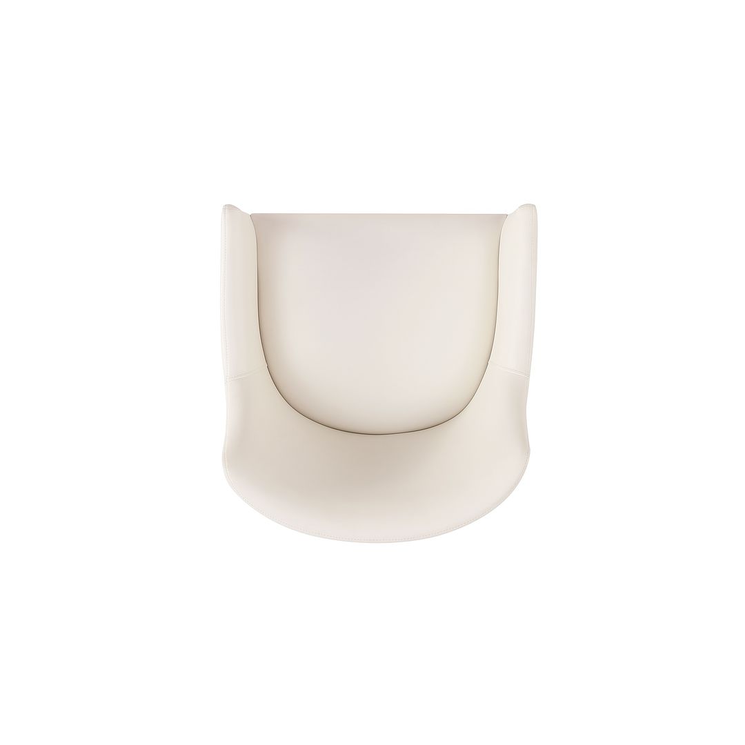 Manhattan Comfort Gansevoort Modern Faux Leather Dining Armchair In Cream
