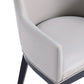 Manhattan Comfort Gansevoort Modern Faux Leather Dining Armchair In Light Gray