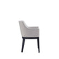 Manhattan Comfort Gansevoort Modern Faux Leather Dining Armchair In Light Gray