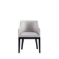 Manhattan Comfort Gansevoort Modern Faux Leather Dining Armchair In Light Gray