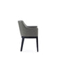 Manhattan Comfort Gansevoort Modern Faux Leather Dining Armchair In Pebble Gray