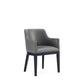 Manhattan Comfort Gansevoort Modern Faux Leather Dining Armchair In Pebble Gray